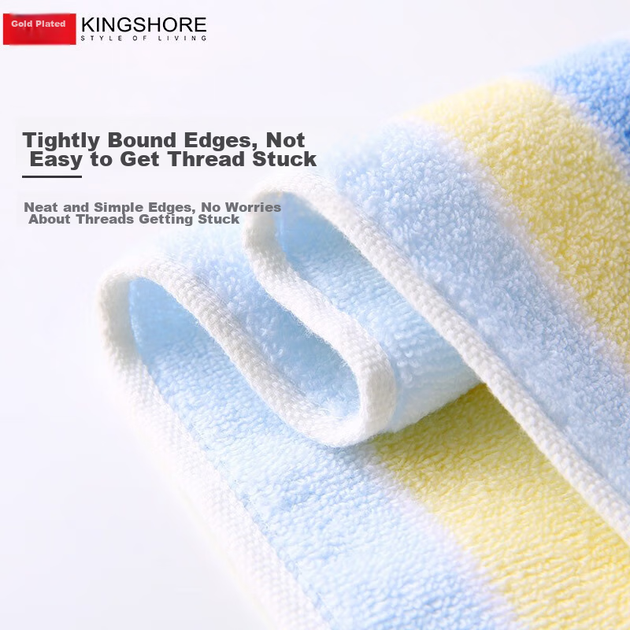 Полотенца KING SHORE хлопок 3шт сине-красно-серые 70×34 - Фото 4 Полотенца KING SHORE хлопок 3шт сине-красно-серые 70×34 - изображение 4
