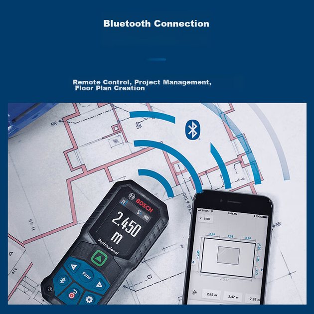 Дальномер BOSCH GLM 50-27 CG профессиональный 50м зеленый луч, Bluetooth - изображение 5