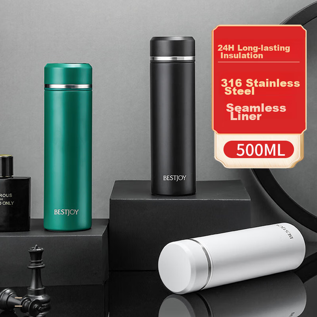 Термопляшка FUGURNG BESTJOY з ситечком 500 мл Black - зображення 8