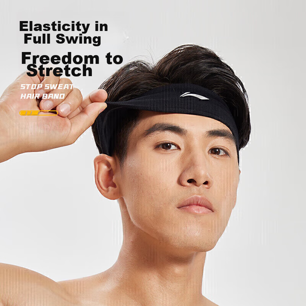 Спортивная повязка на голову Li-Ning для мужчин и женщин, повязка для бега, фитнеса, баскетбола, впитывающая пот, повязка для волос, впитывающая пот, в комплекте 3 повязки. - изображение 10
