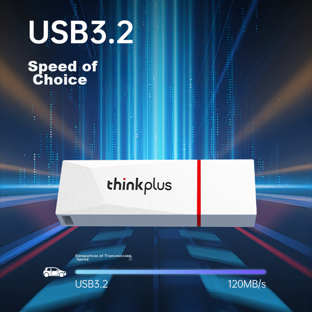 Флеш-накопитель Lenovo Thinkplus TU180 64 ГБ USB 3.2, металлический, фиолетовый - изображение 7