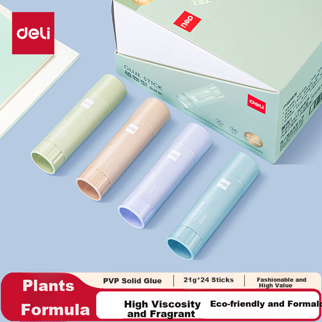 Клей Deli на растительной основе, 21 г, высокая вязкость, без формальдегида, экологичная формула, эстетически привлекательный детский клей-карандаш, канцелярские товары для школьников, 24 штуки в коробке, офисные принадлежности, 53276 - Фото 4 Клей Deli на растительной основе, 21 г, высокая вязкость, без формальдегида, экологичная формула, эстетически привлекательный детский клей-карандаш, канцелярские товары для школьников, 24 штуки в коробке, офисные принадлежности, 53276 - изображение 4