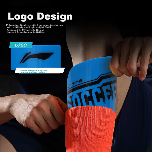Щитки Li-Ning футбольные для голени детские/взрослые, синие, XL - изображение 9