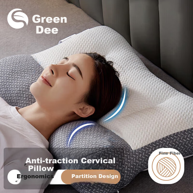 Подушка Green Dee с шейным фиксатором для глубокого сна, специальная подушка для сна на боку, разделительная подушка для шеи. - изображение 10