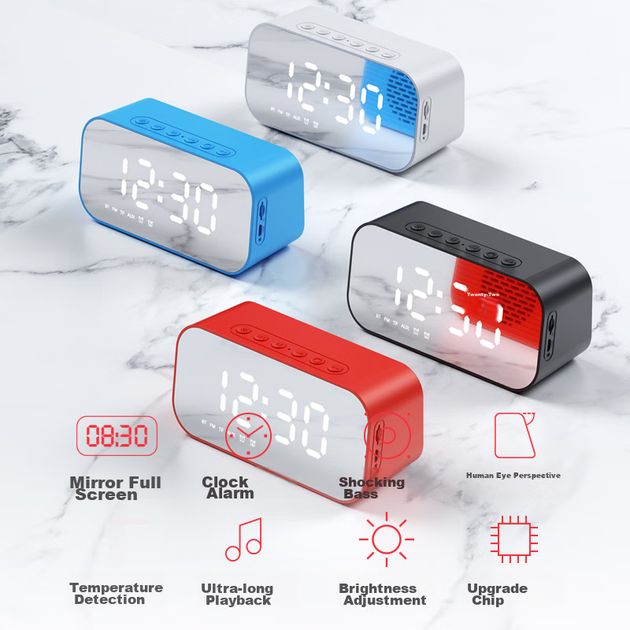Портативна колонка Havit M3 Flagship з годинником-будильником White - зображення 6