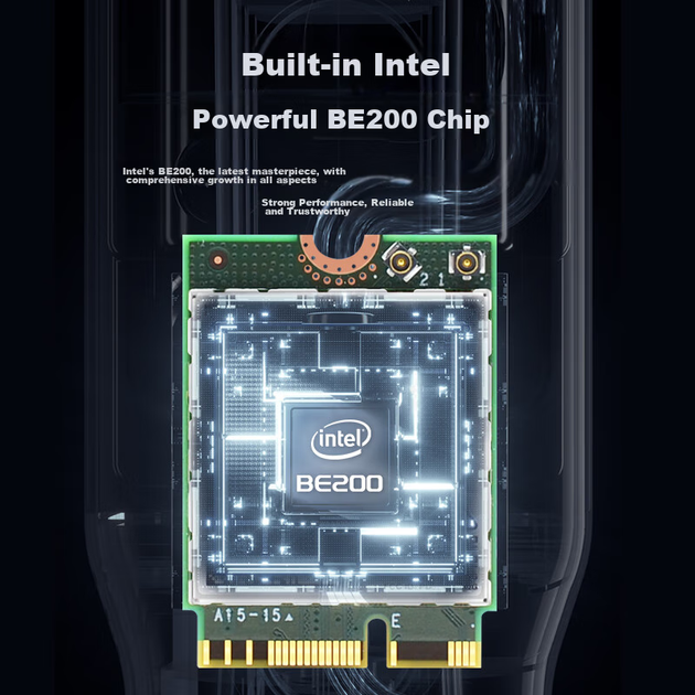 EB-LINK Intel BE200 Chip Desktop Wireless Network Card with External Antenna, M.2 Interface, WiFi 7 Tri-Band Network Card, Bluetooth 5.4, Internal Module for Computer Motherboard - изображение 10