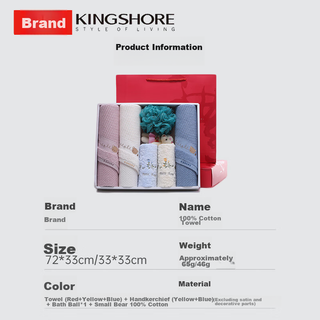 Набор полотенец KING SHORE из чистого хлопка, класс А, спортивные - изображение 10