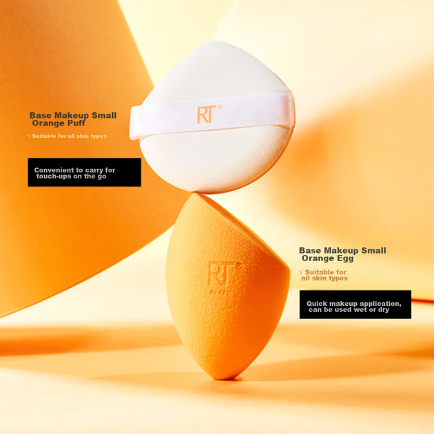 Пуховки Real Techniques Magic Orange Powder Puff, 2 шт., для пудры, тональной основы и фиксации макияжа. - изображение 9