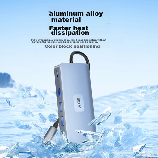 Док-станція Acer Nine-I Type-C HDMI 4K60Hz, USB 3.0, Ethernet, PD - зображення 10
