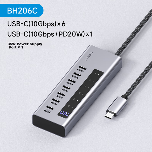Док-станция Hagibis All-C Port Expansion Dock, Type-C Hub, USB Splitter, HUB Converter, быстрая зарядка PD, независимый адаптер питания, подходит для компьютеров Apple и ноутбуков Mac. - зображення 4