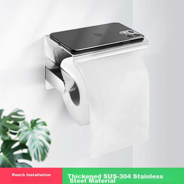 Держатель KEGOO K220817 для туалетной бумаги с полкой из нержавеющей стали 304 - изображение 5
