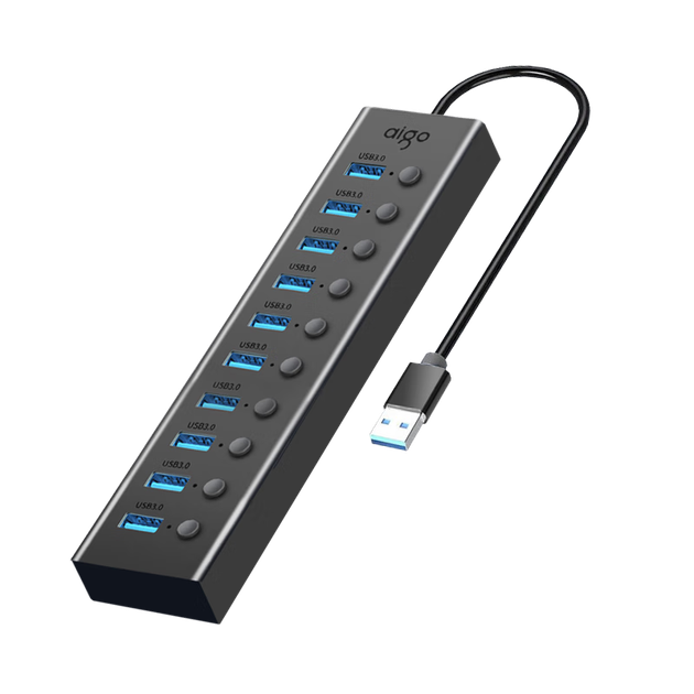USB-концентратор Aigo H10, 10 портов, металлический, USB 3.0 - изображение 11