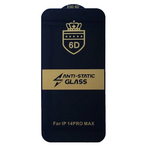 Захисне скло 6D Anti-static for iPhone 14 Pro Max чорне тех упаковка - Фото 1 Захисне скло 6D Anti-static for iPhone 14 Pro Max чорне тех упаковка - изображение 1