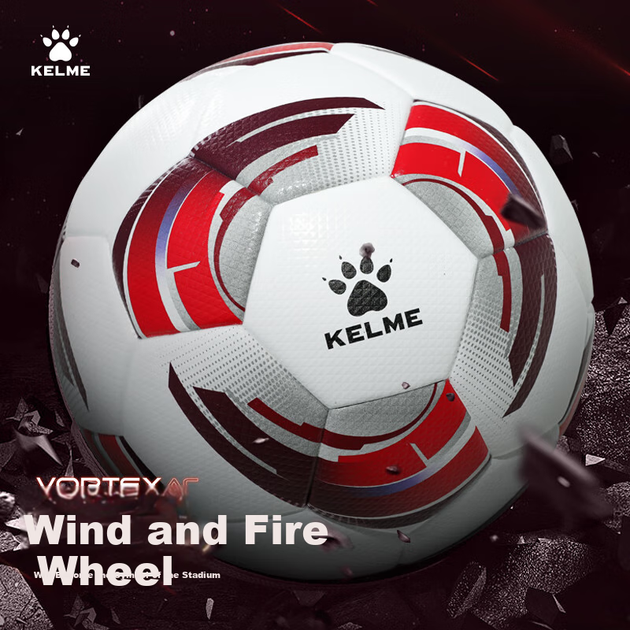 Мяч футбольный KELME VORTEXAC Wind Fire Wheel Size 5 Бело-зеленый - Фото 4 Мяч футбольный KELME VORTEXAC Wind Fire Wheel Size 5 Бело-зеленый - изображение 4