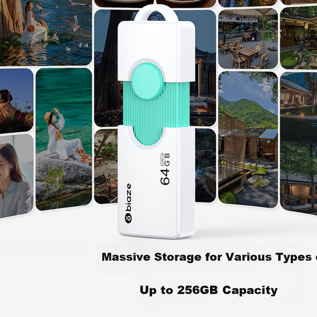 Флеш-накопитель BIAZE UP-07 256ГБ USB 3.0, Push-Pull, белый - изображение 7