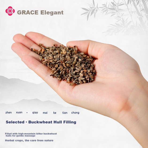 Подушка Grace из гречневой шелухи, 100% гречневая подушка для сна, шейная подушка, в упаковке по одной штуке. - изображение 7