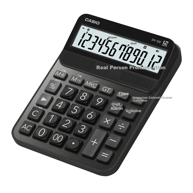 Калькулятор Casio Voice музыкальный обсидиановый черный металлический корпус DY-120 - изображение 7