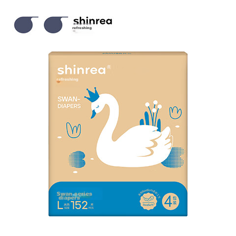 Подгузники Shinrea Swan L 152шт медицинского качества ультрамягкие дышащие - изображение 4