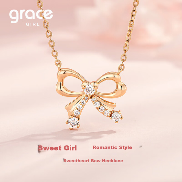 Кольє з метеликами Grace Girl для жінок, прикраса з рожевого золота - зображення 4