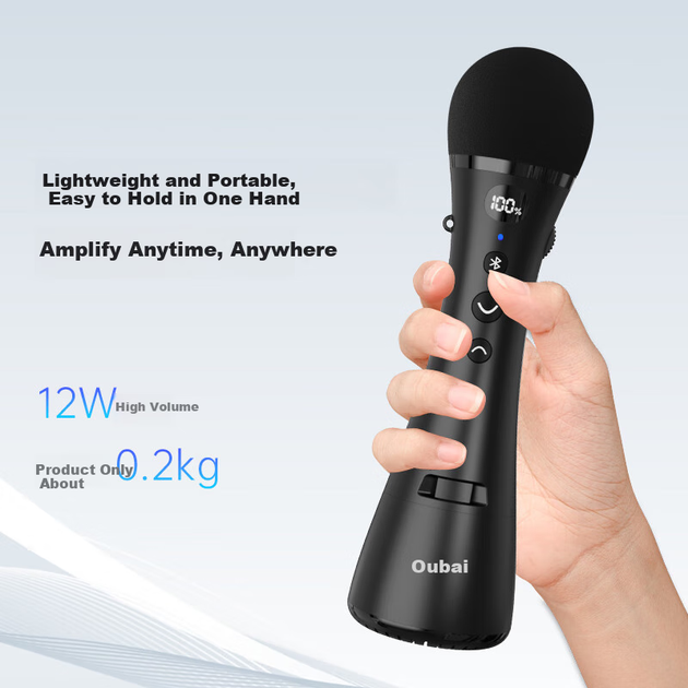 Микрофон-усилитель Oubai Z10 ручной беспроводной для учителей/экскурсоводов, черный - изображение 4