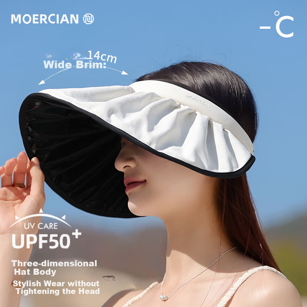 Солнцезащитная шляпа MOERCIAN, кепка-козырек, новая летняя складная черная гелевая шляпа для женщин, защищающая от УФ-излучения. - Фото 5 Солнцезащитная шляпа MOERCIAN, кепка-козырек, новая летняя складная черная гелевая шляпа для женщин, защищающая от УФ-излучения. - изображение 5