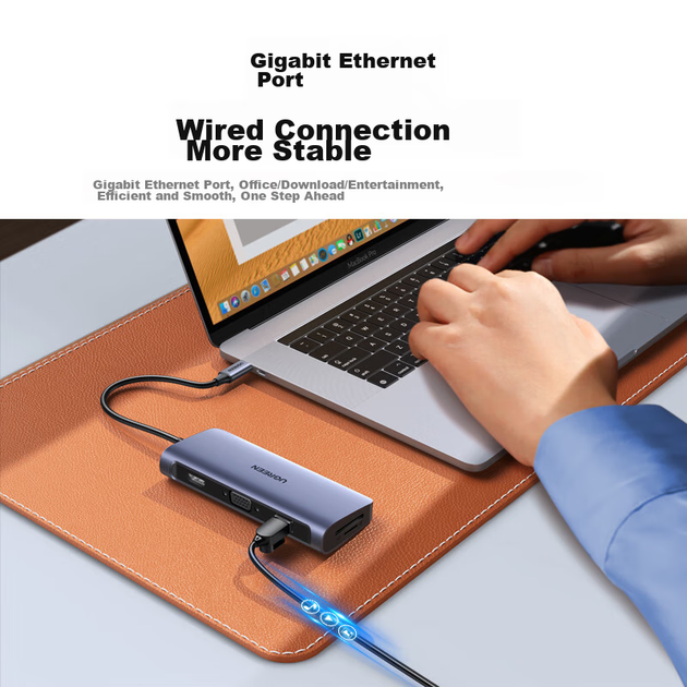 Док-станция UGREEN Type-C, HDMI, VGA, Ethernet, кардридер, Thunderbolt 4, для MacBook и Huawei - изображение 3