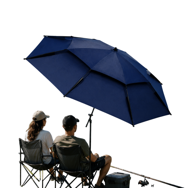 Зонтик-антивитер пляжный садовый рыболовный 2.4M с наклоном Outdoor Umbrella Усиленный - изображение 3