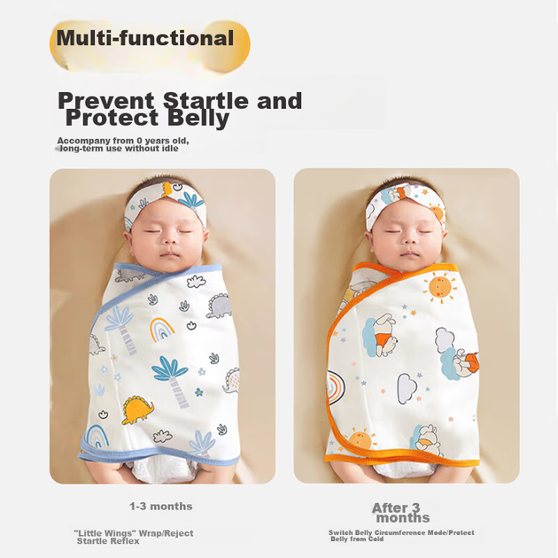 Пеленка Aibaoshi Baby Anti-Startle хлопковая, для новорожденных, набор 2 шт, S292 - изображение 6