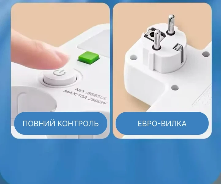 Мережевий адаптер 8625UL з нічником, 4 розетки + USB + Type-C (17559/MG) Білий - зображення 8