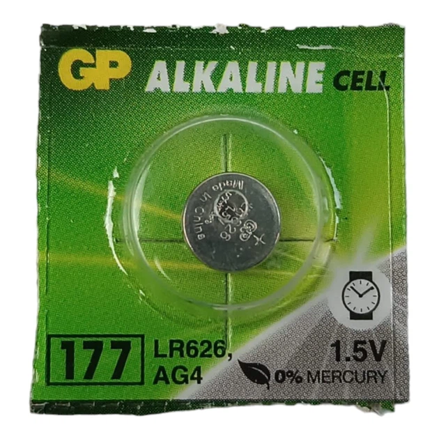 Батарейка таблетка щелочная 1.5V 177/LR626 блистер GP - Фото 1 Батарейка таблетка щелочная 1.5V 177/LR626 блистер GP - изображение 1