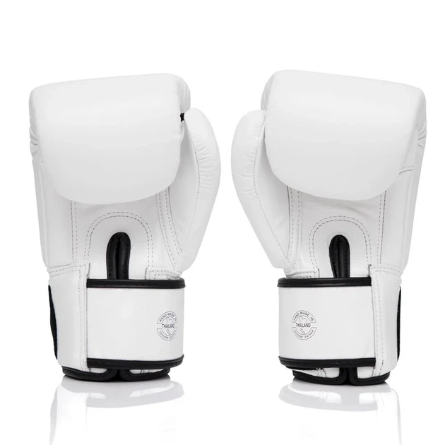 Боксерські рукавиці Fairtex натуральна шкіра 14 унцій білий - зображення 6