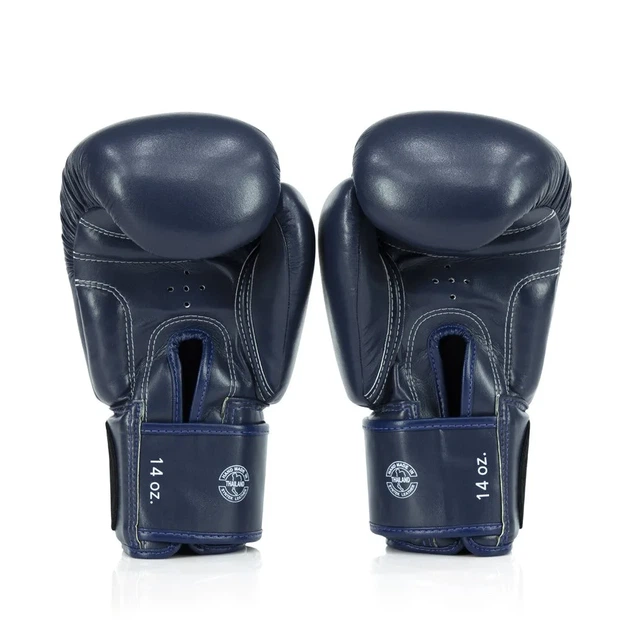 Боксерские перчатки Fairtex искусственная кожа 12 унций синие - изображение 6