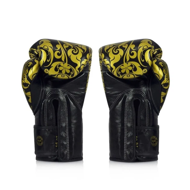 Боксерские перчатки Fairtex натуральная кожа 16 унций черные - изображение 6