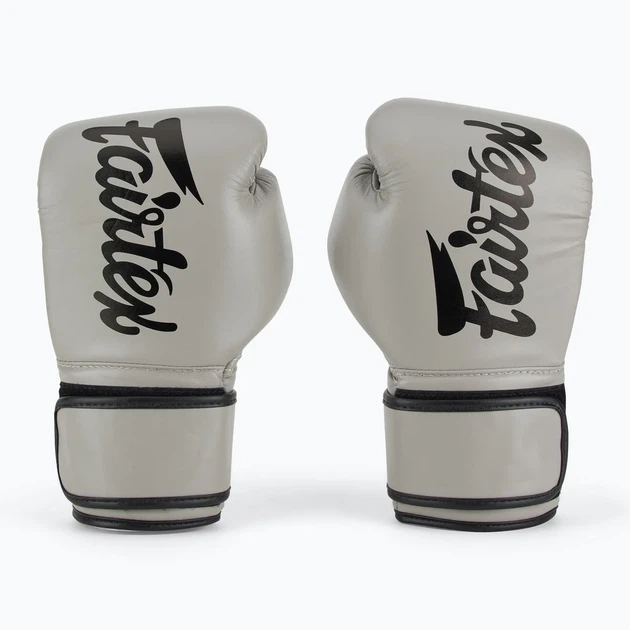 Боксерские перчатки Fairtex искусственная кожа 10 унций серые - изображение 7