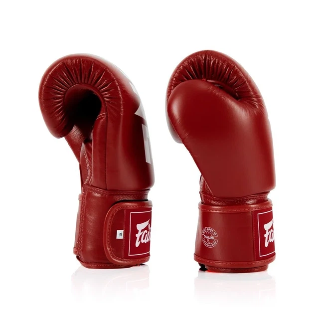 Боксерские перчатки Fairtex натуральная кожа 14 унций красные - изображение 7