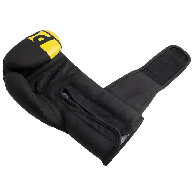 Боксерські рукавиці Active Point штучна шкіра 14 унцій чорні жовті (657080) - зображення 6