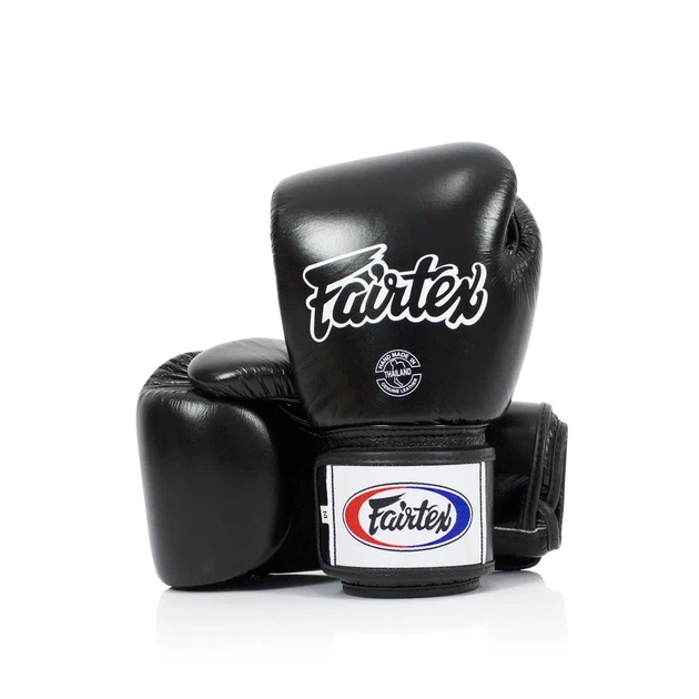 Боксерские перчатки Fairtex натуральная кожа 18 унций черные. - изображение 8