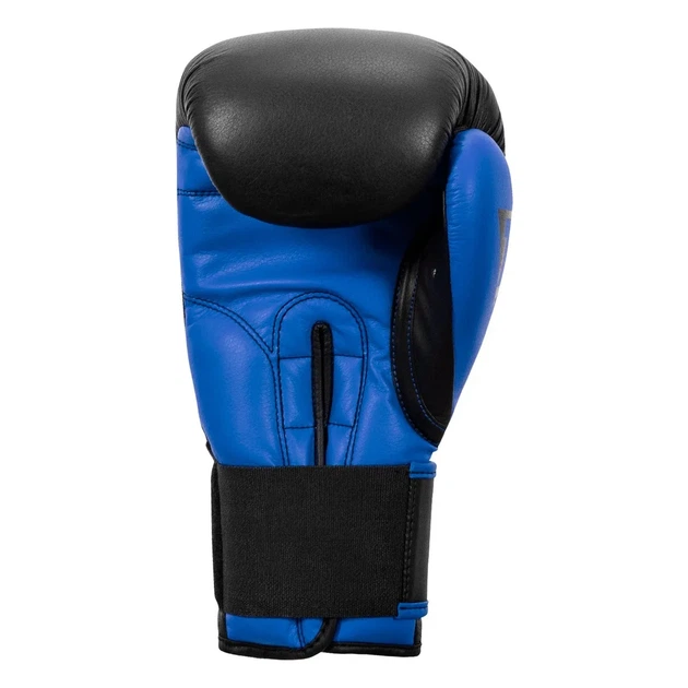 Боксерські рукавиці TITLE натуральна шкіра 14 oz чорні сині - зображення 7