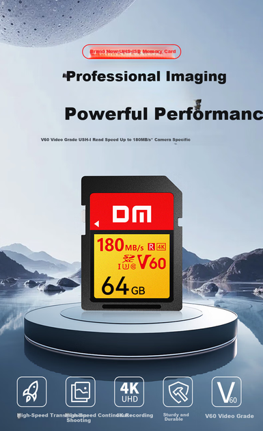 Карта памяти DM SDXC 64GB UHS-I U3 V60 (SD-V60) - Фото 8 Карта памяти DM SDXC 64GB UHS-I U3 V60 (SD-V60) - изображение 8