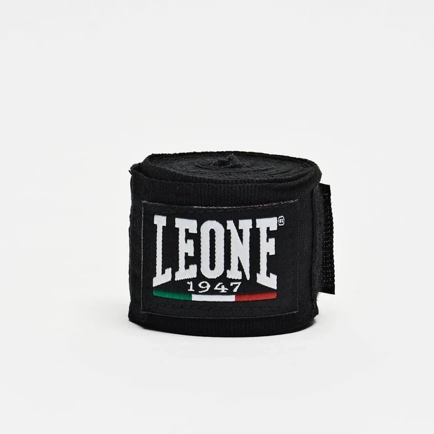 Боксерские бинты Leone хлопок 450 см черные 2 шт. - изображение 2