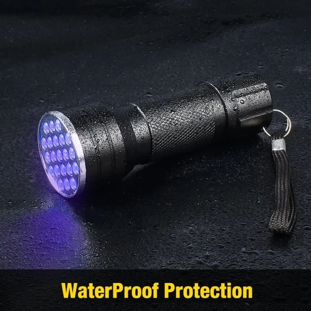 Фонарь ультрафиолетовый 21 LED UV / УФ фонарик / 395-400 нм / фонарь UV LED / плюс батарейки - Фото 8 Фонарь ультрафиолетовый 21 LED UV / УФ фонарик / 395-400 нм / фонарь UV LED / плюс батарейки - изображение 8