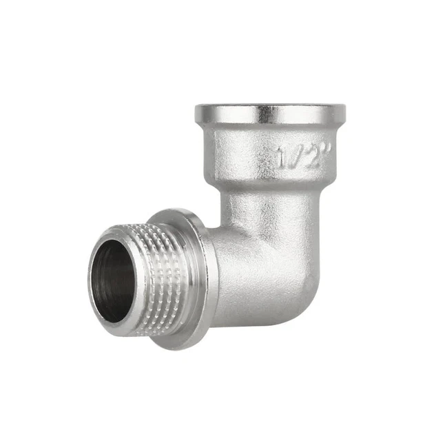 Уголок Thermo Alliance Forte 1/2" ВЗ латунь никелированный - Фото 1 Уголок Thermo Alliance Forte 1/2" ВЗ латунь никелированный - изображение 1