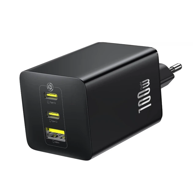 Мережевий зарядний пристрій Baseus EnerFill FE11 100W 2 x USB-C + USB-A Black (P10182102123-00) - Фото 3 Мережевий зарядний пристрій Baseus EnerFill FE11 100W 2 x USB-C + USB-A Black (P10182102123-00) - зображення 3