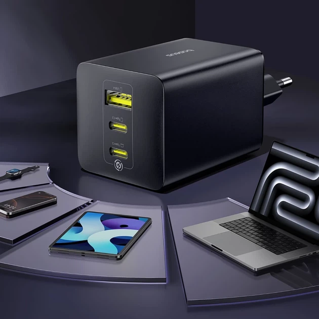 Мережевий зарядний пристрій Baseus EnerFill FE11 100W 2 x USB-C + USB-A Black (P10182102123-00) - Фото 8 Мережевий зарядний пристрій Baseus EnerFill FE11 100W 2 x USB-C + USB-A Black (P10182102123-00) - зображення 8
