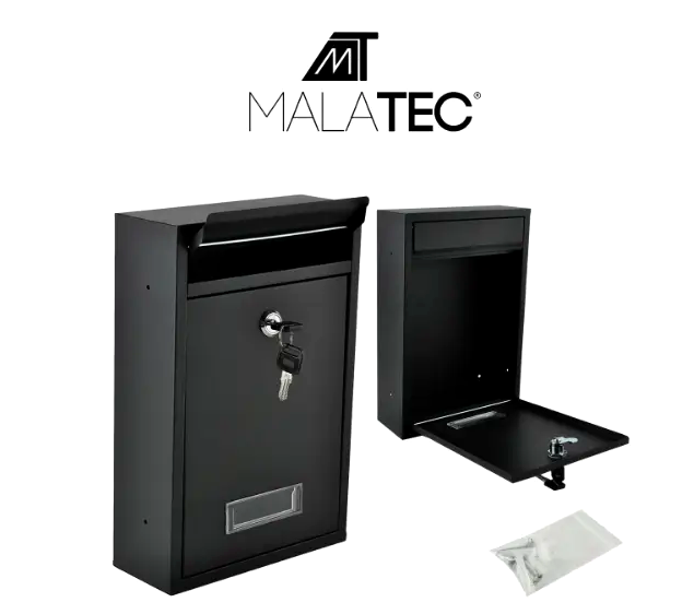 Поштовий ящик оцинкована сталь формат А4 для дому 1 шт чорний Malatec LS-2380 - зображення 9