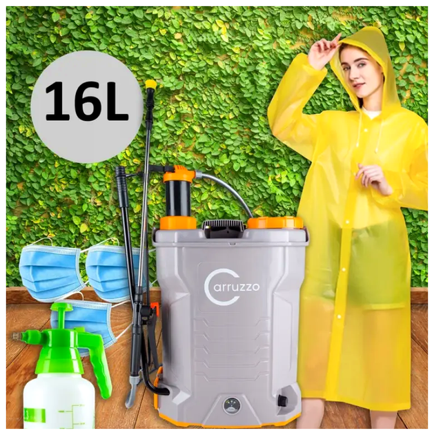 Аккумуляторный опрыскиватель 16 л 7 бар для сада 4 насадки Carruzzo LS-2642 - изображение 7