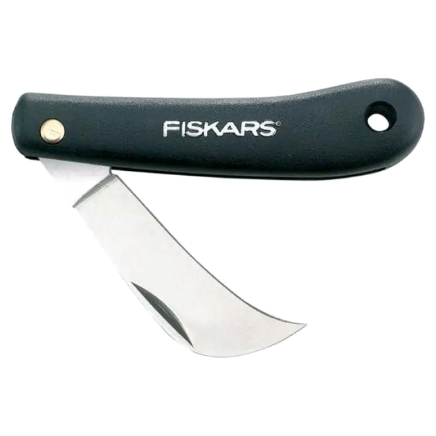 Складной изогнутый нож для прививания растений 17 см нержавеющая сталь Fiskars LS-1063 - изображение 3