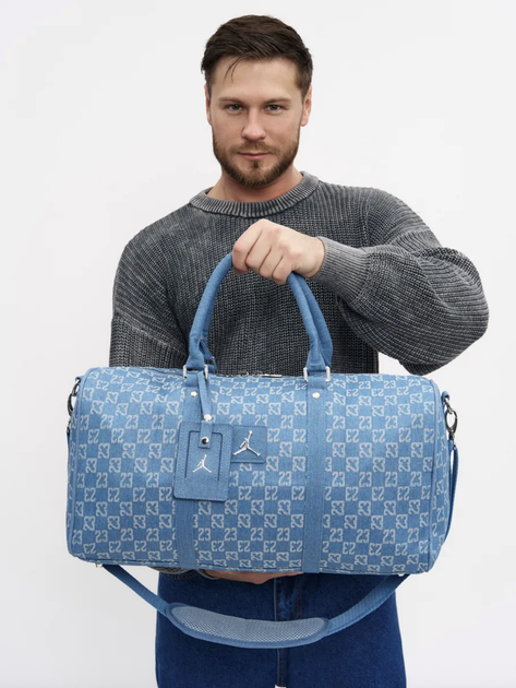 Спортивная сумка через плечо Jordan Duffle Monogram в джинсовом цвете. - Фото 5 Спортивная сумка через плечо Jordan Duffle Monogram в джинсовом цвете. - изображение 5