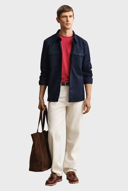 Чоловіча темно-синя сорочка TWILL OVERSHIRT Gant L 3250309 - изображение 2