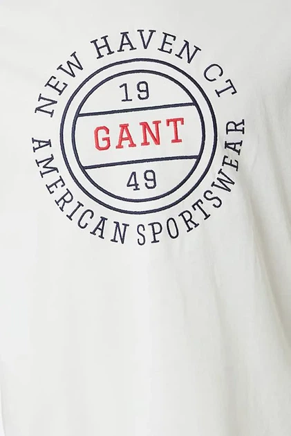 Чоловіча біла футболка GRAPHIC Gant S 2003403 - Фото 2 Чоловіча біла футболка GRAPHIC Gant S 2003403 - изображение 2
